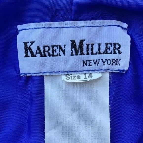 Vtg Karen Miller Beaded Sequined Textured MOB Evening Jacket Blue Size 14 - Picture 6 of 7